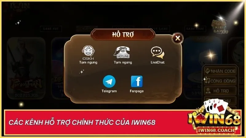 Các kênh hỗ trợ người chơi chuyên nghiệp tại Iwin68 club