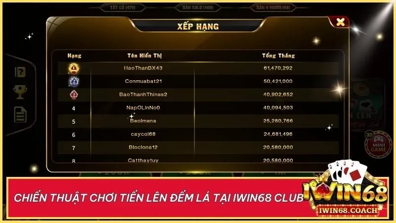 Chinh phục Tiến Lên Đếm Lá tại Iwin68 với những chiến thuật thông minh, giúp bạn kiểm soát ván bài và giành chiến thắng đầy thuyết phục