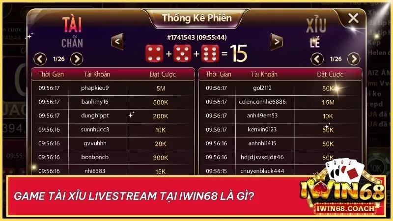 Tài xỉu livestream tại Iwin68 – Trải nghiệm chân thực như tại sòng bài thực tế