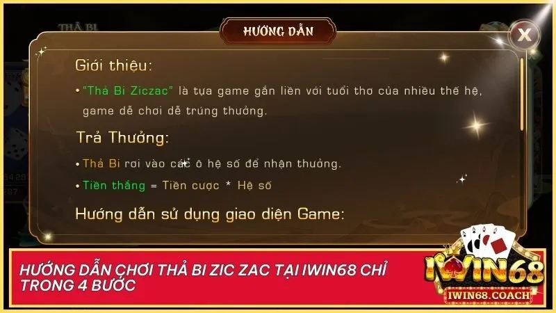 Hướng dẫn chi tiết cách chơi Thả Bi Zic Zac tại Iwin68 dành cho người mới