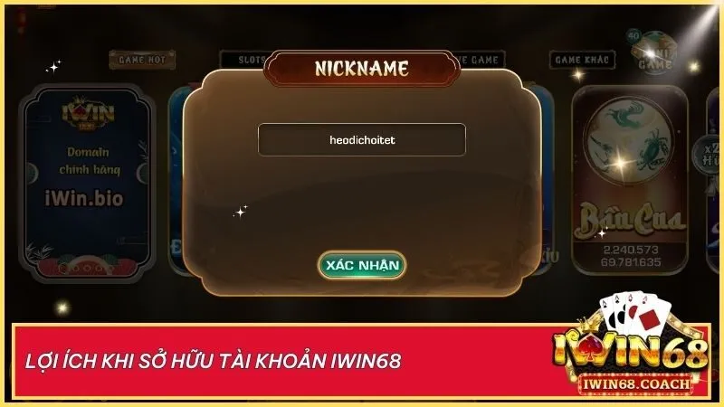 Sở hữu tài khoản Iwin68, bạn không chỉ tận hưởng kho game đỉnh cao mà còn nhận vô vàn ưu đãi, bảo mật tuyệt đối và hỗ trợ tận tâm 24/7