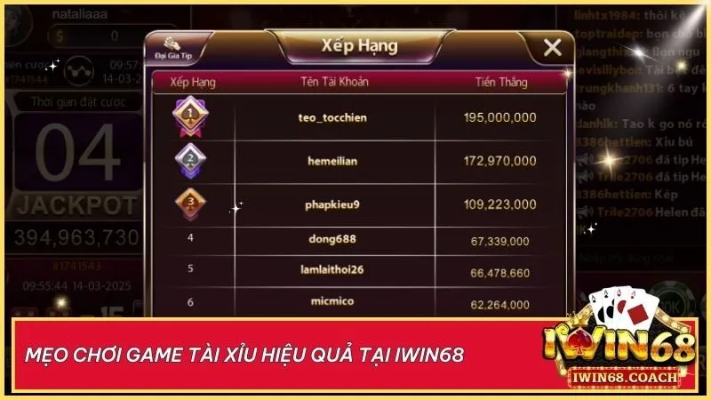 Xem qua bảng thống kê các ván trước để nhận biết xu hướng Tài, Xỉu, Chẵn, Lẻ.