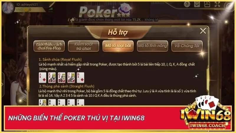 Thử sức với những biến thể Poker độc đáo tại Iwin68! Từ Omaha chiến thuật, Three-Card nhanh gọn đến Seven-Card Stud đầy thử thách